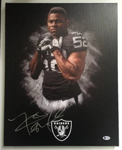 Khalil Mack Autographed Signed Custom 16x20 Canvas Oakland Raiders BECKETT COA 1 - Picture 1 of 3