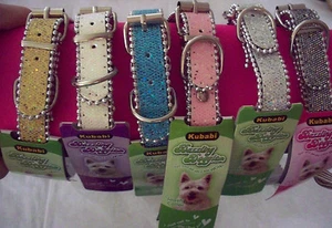 Collares con correa para perro pequeño gato Kubabi con brillo dorado crema plateado negro para perro - Imagen 1 de 5