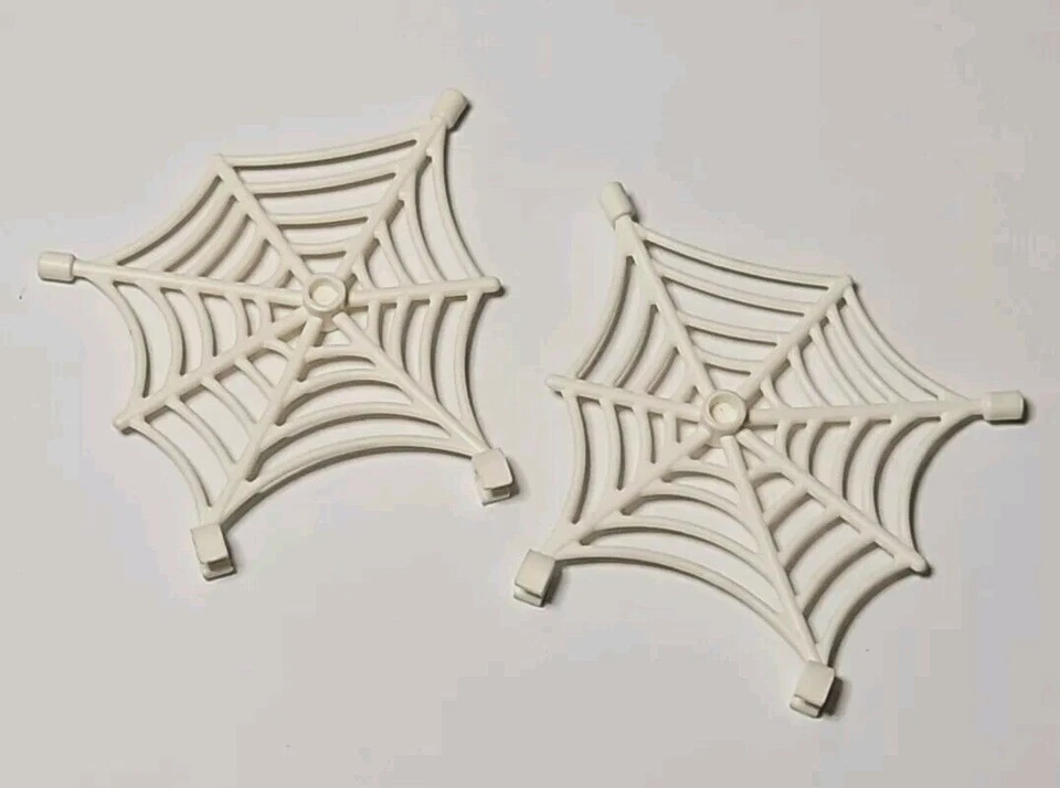 Lego Spider Web Flat with Hollow Stud Bar Ends and Clips Part 30240 Lot of 4 - Image 1 of 1