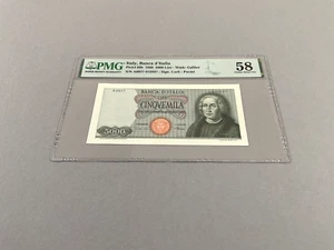 Italy 5,000 Lire P-98b 1968  PMG 58 - Picture 1 of 4