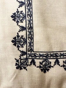 3 Madison Park Indigo Sky Euro Shams 26 x 26 Ivory Blue Embroidered Pillow Cover - Picture 1 of 3
