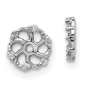 14k White Gold .48ct Diamond Twisted Halo Earring Jackets UpTo 4.5mm Studs - Picture 1 of 6