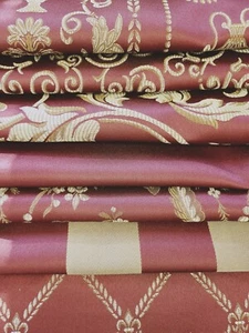 Jacquard Stoff Monte Carro rot Polsterung und Vorhänge, Meterware, 58" breit - Bild 1 von 17