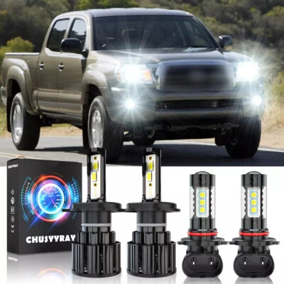 Kit combinado de faros LED de haz alto + bajo + bombilla antiniebla para Toyota Tacoma 2005-2011 Foto 1 de 4