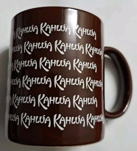 Taza de café licor café Kahlúa HORNO ARTESANAL VINTAGE marrón oscuro blanco LOGO - Imagen 1 de 4