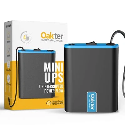 Oakter Mini UPS for 12V WiFi Router Broadband Modem | Backup Upto 4 Hours | - Image 1 of 4