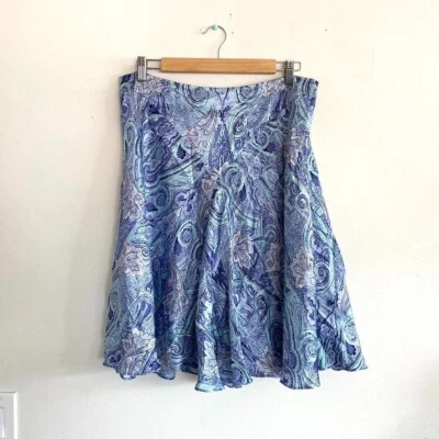 FALDA PAISLEY AZUL BEBÉ INC INTERNATIONAL CONCEPT SEDA VINTAGE TALLA 12 Foto 1 de 4