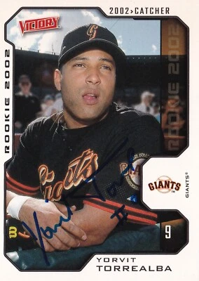YORVIT TORREALBA SIGNED AUTO'D 2002 UPPER DECK VICTORY CARD #512 GIANTS ROCKIES - Image 1 of 3