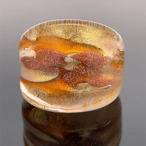 JEWELLERY HUNTING RING SIZE 16 (APPROX 50) MURANO GLASS - Picture 1 of 2