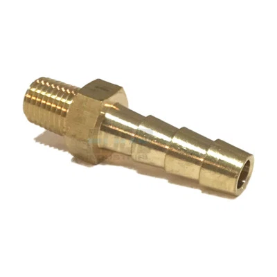 1/4 HOSE BARB X 1/16 MALE NPT Brass Pipe Fitting NPT Thread Gas Fuel Water Air - Image 1 of 4