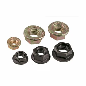 Nickel Plated Hex Lock Nut With Serrated Flange Nut M2 M3 M4 M5 M6 M8 M10 M12 - Picture 1 of 6