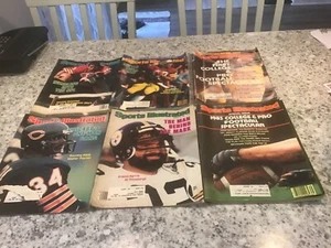 Vintage Lot of 6 Sports Illustrated Football Issues Walter Payton-Franco Harris - Picture 1 of 9
