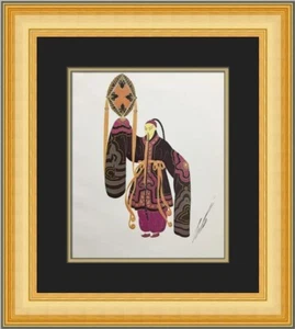 Erte Chinese Fan-Bearer Custom Framed Print FREE SHIPPING - Picture 1 of 2