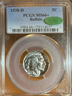 1938-D PCGS/CAC MS66+ Buffalo Nickel - Image 1 of 4