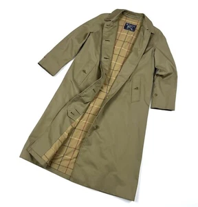 Vintage Women's BURBERRY Olive Cotton Trench Coat Jacket Size UK8 US6 Long - Picture 1 of 16