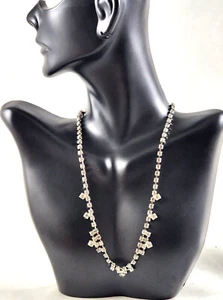 Vintage Silver Tone Rhinestone Necklace - Picture 1 of 7