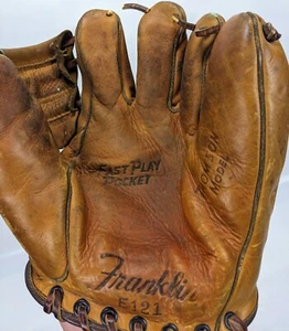 Vintage Franklin F121 Bobby Thomson Fast Play Pocket Model Baseball Glove - Picture 1 of 9
