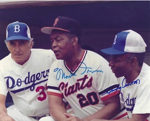 Autographed Signed MONTE IRVIN Giants & SANDY AMOROS Dodgers 8X10 photo w/COA - Picture 1 of 1