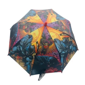 Official Batman and Robin School Folding Umbrella Brolly Safety Open Blue 75cm - Picture 1 of 5