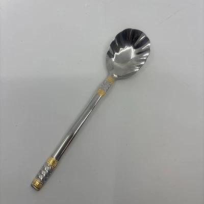 Wallace Golden Aegean Weave place Citrus Gratefruit Fruits Spoon 6 1/4” 18/10 - Image 1 of 4