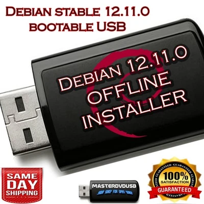 Debian 12.11.0 64 bits - Instalador USB de arranque sin conexión - Sistema operativo Linux estable Foto 1 de 4