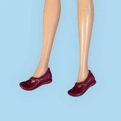 Tênis sem salto Barbie Fashion Fever Pack pêssego/marrom RARO vinho vermelho APENAS 2007 - Imagem 1 de 4