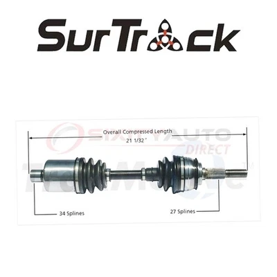 SurTrack CV Axle Shaft for 1983-1990 Chevrolet Celebrity 2.5L 2.8L 3.1L 4.3L xa Foto 1 de 4