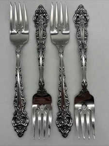4 - Oneida DA VINCI Glossy Cube Stainless Flatware 7 1/4" SALAD FORKS - Picture 1 of 9