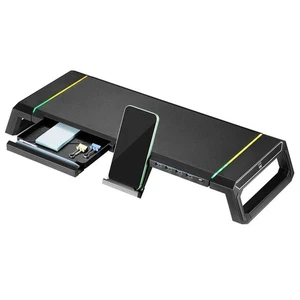 Ewent EW1268 Base de Moniteur RGB Pliable avec Hub USB 3.0 Noir - Photo 1 sur 5
