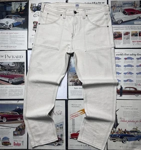 Lee Hickory Stripe Men’s Size 36x32 White Carpenter Denim Pants - Picture 1 of 15