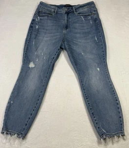 Judy Blue Jeans Damen 18W Medium Wash Relaxed Fit Distressed High Rise Cropped - Bild 1 von 12