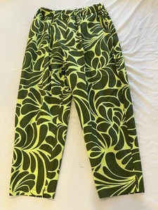 Johanna Paris Muze Womens Floral Abstract Print Pants Green Size Medium new NWT - Picture 1 of 5
