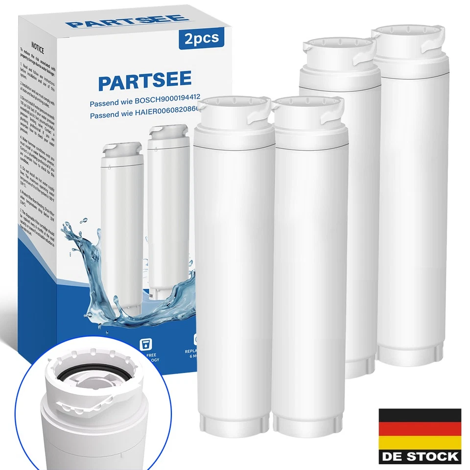MARKENLOS 2/4STK Kühlschrank Filter Ersatz für Bosch 9000077104 UltraClarity 644845