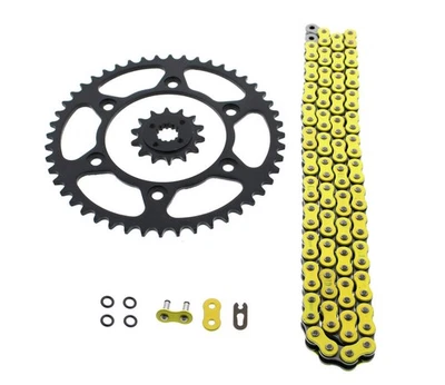 1993-2013 Honda XR650L 650 L Yellow O Ring Chain and Sprocket Black 14/48 114L - Image 1 of 4