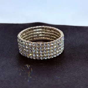 "Pulsera vintage de diamantes de imitación transparentes de joyería de moda para centro comercial de la década de 1990 2x1"" belleza" - Imagen 1 de 4