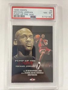 1998 Hoops Michael Jordan Pump up the Jam #5 PSA 8 NM-MT - Picture 1 of 6