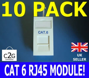 10x CAT6 GIGABIT RJ45 UTP Low Profile 25x50 Euro Netzwerkmodul Datenausgang - Bild 1 von 1