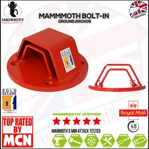 Mammoth Security Bolt-In Motorcycle Ground Anchor Sold Secure Thatcham Approved - Picture 1 of 10