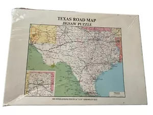 Vintage 1973 Texas Road Map Jigsaw Puzzle 500 Pc 16"x20" New Sealed Made In USA - Picture 1 of 11