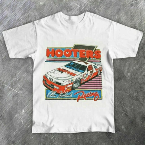 Vintage Alan Kulwicki NASCAR Hooters Racing Tee T-Shirt Size S-3XL Cover