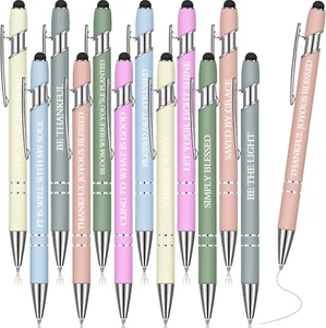 12 Pack Motivational Pens with Stylus Ballpoint Pens Inspirational Quote Gifts - Picture 1 of 12