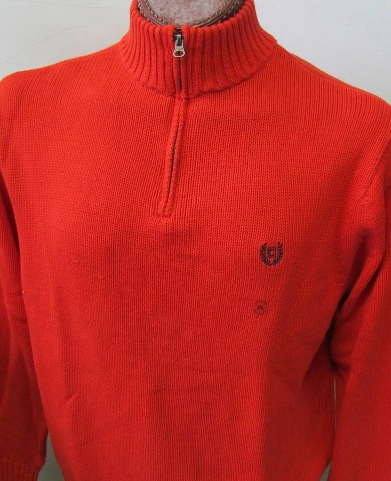 NWT Chaps Zip Neck Knit Sweater 1/4 Zip Orange Size XL  - Image 1 of 2