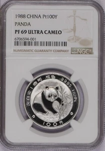 1988 Platinum Panda 1 oz. 100 Yuan NGC PF69 Ultra Cameo - Picture 1 of 2