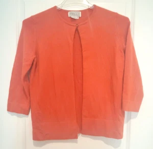Suéter cárdigan abierto 100 % cachemir Saks Fifth Avenue para mujer talla M salmón - Imagen 1 de 7
