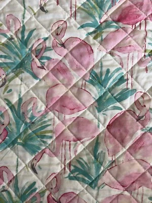 Edredón de flamenco Cynthia Rowley y 2 fundas usadas Tropical Florida Beach Foto 1 de 4