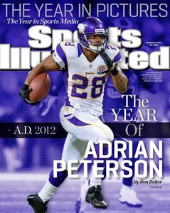 8x10 Photo ADRIAN PETERSON Minnesota Vikings NFL Pro Bowl HOF Sports Illustrated - Picture 1 of 1