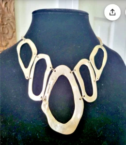Goldtone French Bibb / Collar Necklace - Picture 1 of 14