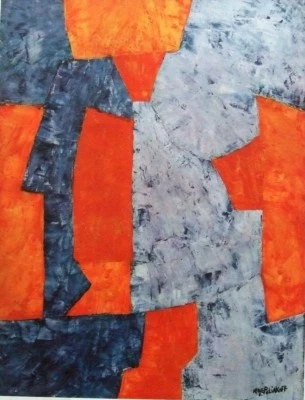 Serge Poliakoff montado vintage impresión repro 16 x 12" siglo XX 1962 X18027 Foto 1 de 2