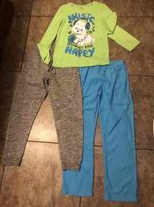 Girl’s 3-piece Lot 10/12 Justice Shirt & Sweatpants & Sleep PJ Bottoms  #1264 - Picture 1 of 22