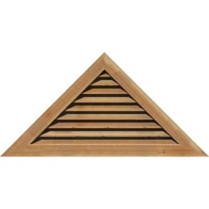 Ekena Millwork Gable Vent/Louver Triangle Built-In Screen Red Cedar Solid Wood - Picture 1 of 4
